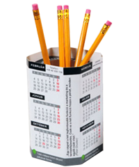 Octagon Push-up Pen Holder Calendar